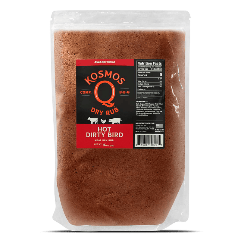 Dirty Bird Hot Barbecue Rub Savory Flavor With A Real Kick Kosmo's Q Kosmos Q BBQ Products