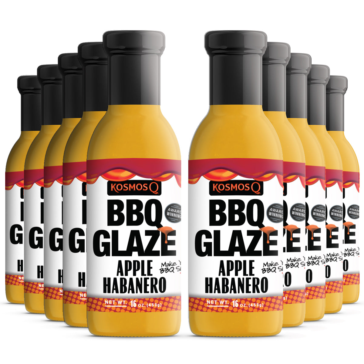 Kosmo&#39;s Q BBQ Glaze 10 Pack Apple Habanero BBQ Glaze