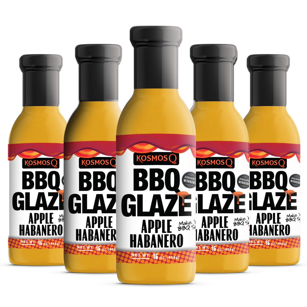 Kosmo&#39;s Q BBQ Glaze 5 Pack Apple Habanero BBQ Glaze