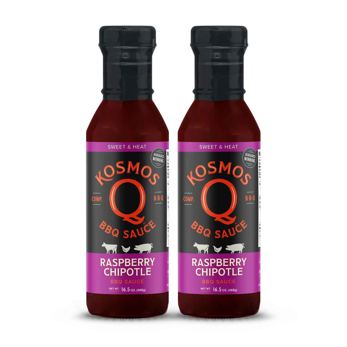 Kosmo&#39;s Q BBQ Sauce 2 Pack Raspberry Chipotle BBQ Sauce