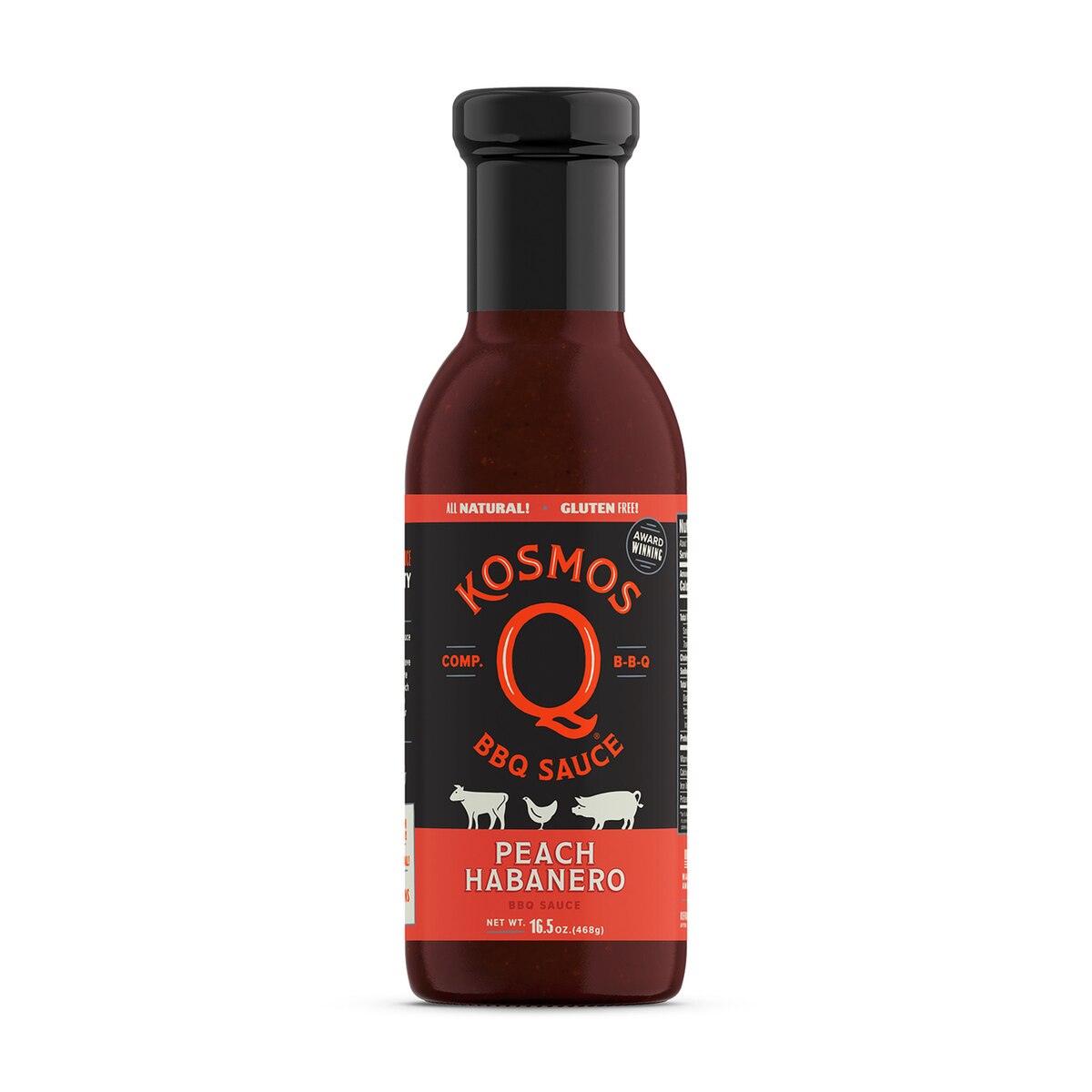Kosmo's Q BBQ Sauce Single Bottle Peach Habanero BBQ Sauce