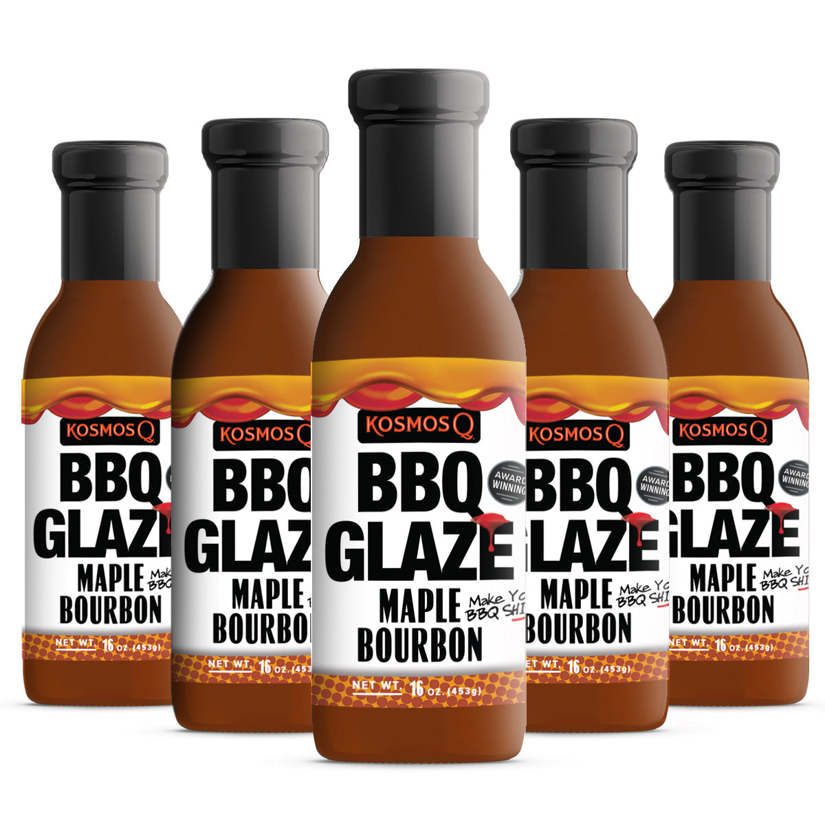 Kosmo&#39;s Q Rib Glaze™ 5 Pack Maple Bourbon BBQ Glaze
