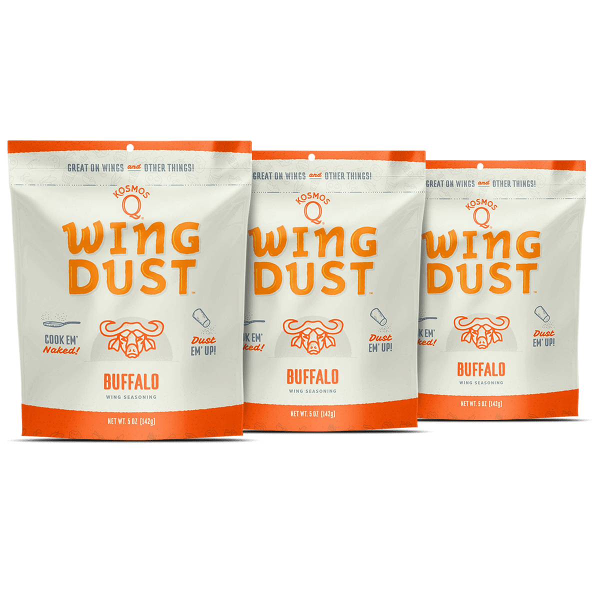 Kosmo&#39;s Q Wing Dust™ Three Bags Buffalo Wing Seasoning