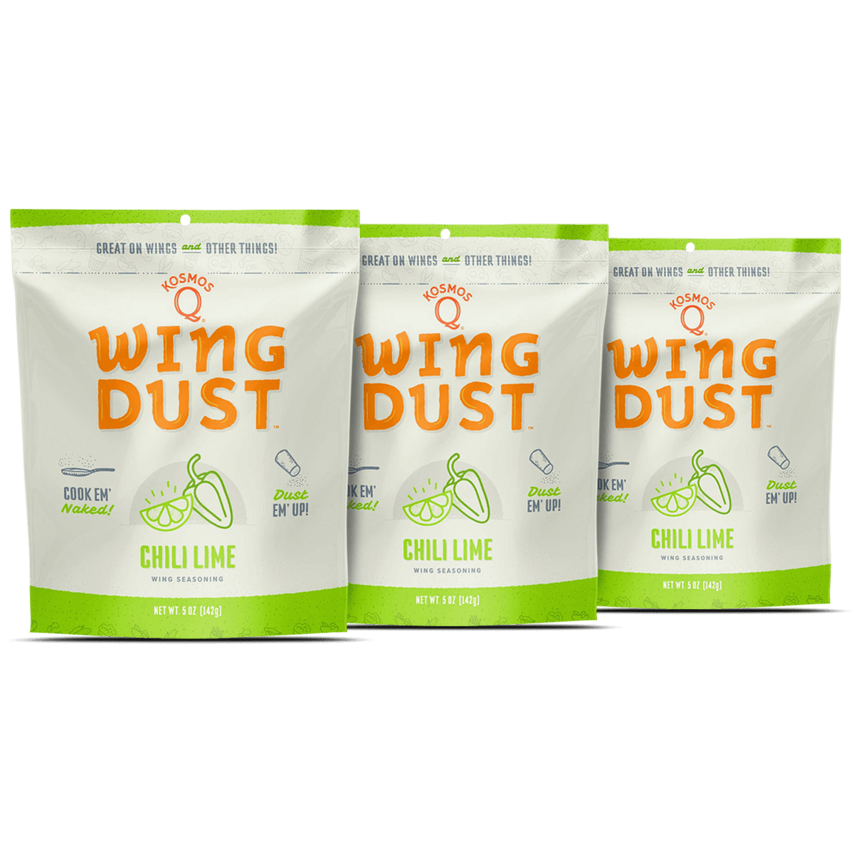Kosmo&#39;s Q Wing Dust™ Three Bags Chili Lime Wing Seasoning